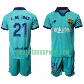 Barcellona F.De Jong 21 Bambino Maglia Terza 2019/2020 Manica Corta (+ Pantaloncini)